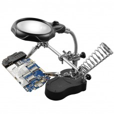 16126-A 3.5X/12X LEDライトスタンドタイプ時計修理拡大機能補助クリップ付き 