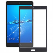 Dla Huawei MediaPad M3 Lite 8.0 CPN-W09 CPN-AL00 Przedni ekran zewnętrzny szklany (czarny)