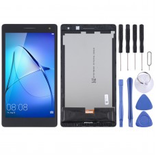 Alkuperäinen LCD-näyttö Huawei MediaPad T3 7.0 3G BG2-U01 Digitoija Koko kokoonpano kehyksellä (musta)