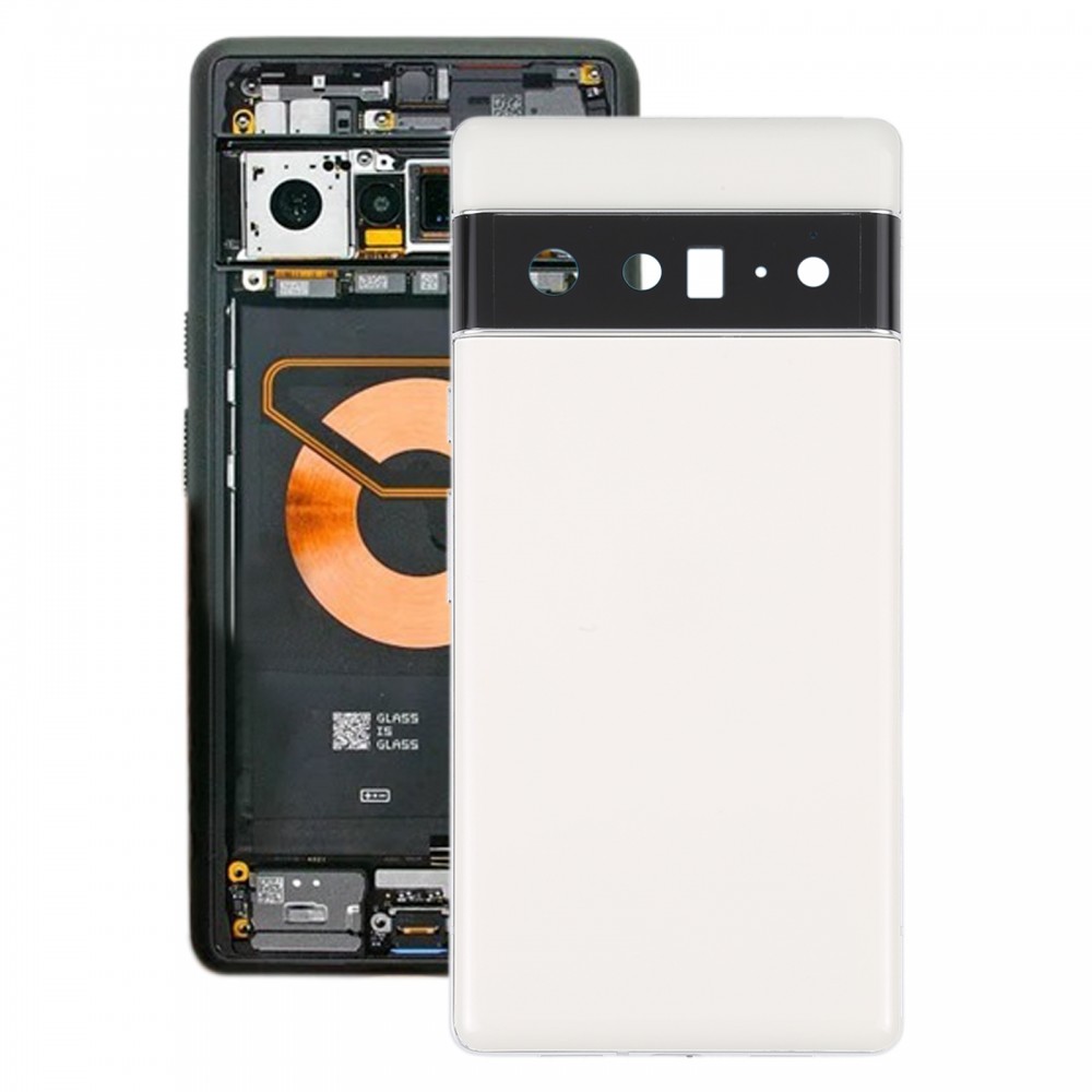 For Google Pixel 6 Pro Battery Back Cover with Middle Frame(White)