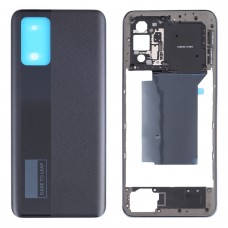 За Oppo Realme GT NEO RMX3031 Средна рамка Брейл плоча + капак на батерията (черен)