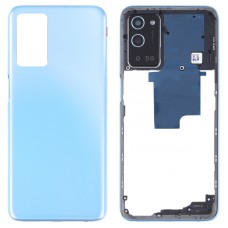 Para Oppo A56 5G Battery Back Cover con marco medio (azul)