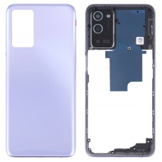 Para Oppo A56 5G Battery Back Cover con marco medio (púrpura)