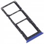 For Tecno Spark 4 Lite KC8S SIM Card Tray + SIM Card Tray + Micro SD Card Tray (Blue)