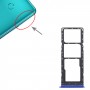 For Tecno Spark 4 Lite KC8S SIM Card Tray + SIM Card Tray + Micro SD Card Tray (Blue)