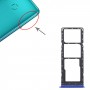 For Infinix S5 Pro X660 X660C X660B SIM Card Tray + SIM Card Tray + Micro SD Card Tray (Blue)