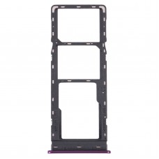 For Infinix S5 Pro X660 X660C X660B SIM Card Tray + SIM Card Tray + Micro SD Card Tray (Purple)