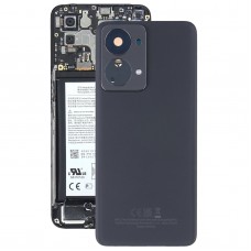 För OnePlus Nord 2T -batteriets bakåtskydd med kameralins (svart)