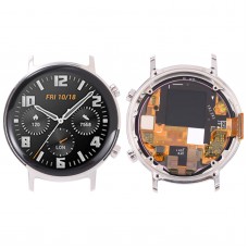 Оригинален LCD екран и дигитализатор Пълен монтаж с рамка за Huawei Watch GT 2 42 мм (сребро)