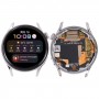 Alkuperäinen LCD -näyttö ja digitoija Koko kokoonpano kehyksellä Huawei Watch 3 (hopea)