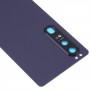 Sony Xperia 1 IIIのカメラレンズ付きのオリジナルのバッテリーバックカバー（紫）