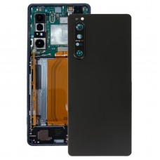 索尼Xperia 1 II（黑色）的原始电池底盖带有相机镜头盖
