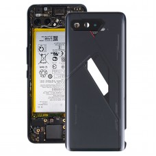 Tapa trasera de la batería de vidrio para Asus Rog Phone 5S Pro ZS676KS (negro)