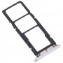 For Asus Zenfone 7 ZS670KS SIM Card Tray + SIM Card Tray + Micro SD card tray (Silver)