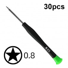 30pcs цветна шапка винт партида цифров инструмент за поддръжка на мобилен телефон, серия: 0,8 пет звезди
