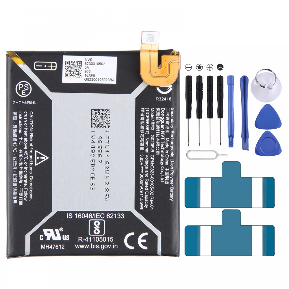 För Google Pixel 3A/3 Lite 3000mAh batteribyte G020E-B
