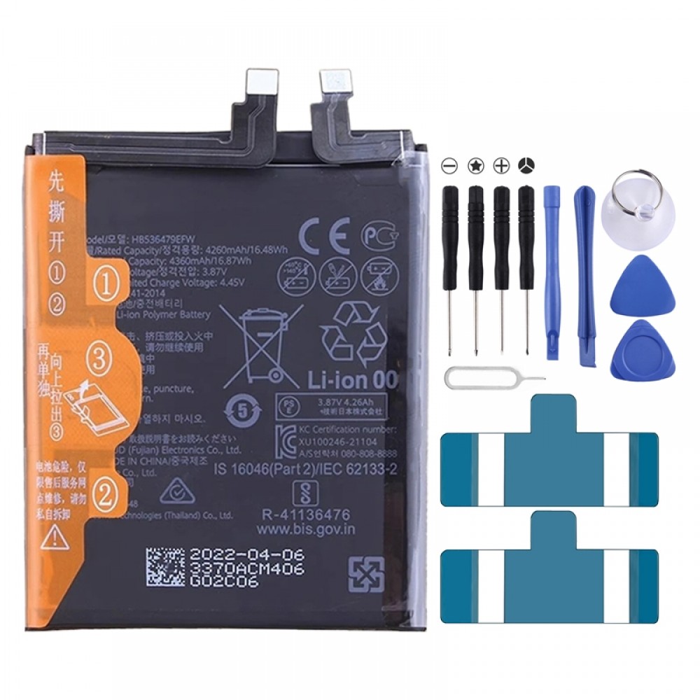 Výměna baterie pro Huawei P50 Pro JAD-AL00 JAD-AL60 4360mAh HB536479EFW