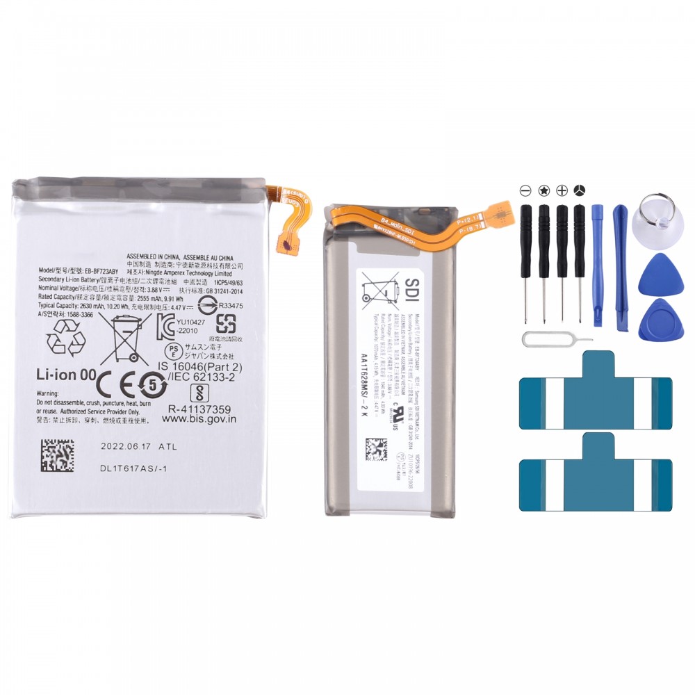 EB-BF723ABU EB-BF724ABU 1 对 2555mAh 1070mAh 电池更换件适用于三星 Galaxy Z Flip4 F721U F721B