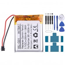 Sostituzione batteria per orologio sportivo Garmin Fenix ​​3 / F3 HR 361-00034-02 290mAh 