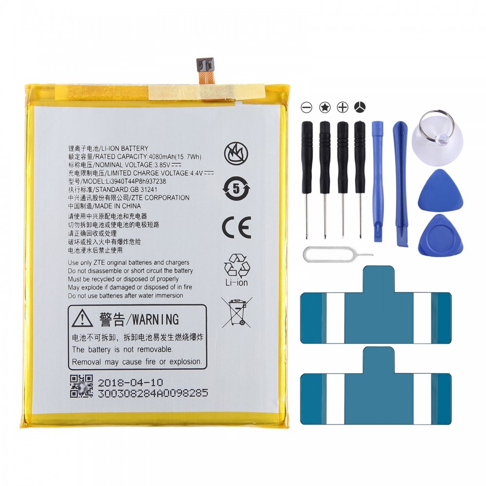 Batterie de remplacement pour ZTE Blade Z Max Z982, 4080mAh, Li3940T44P8h937238