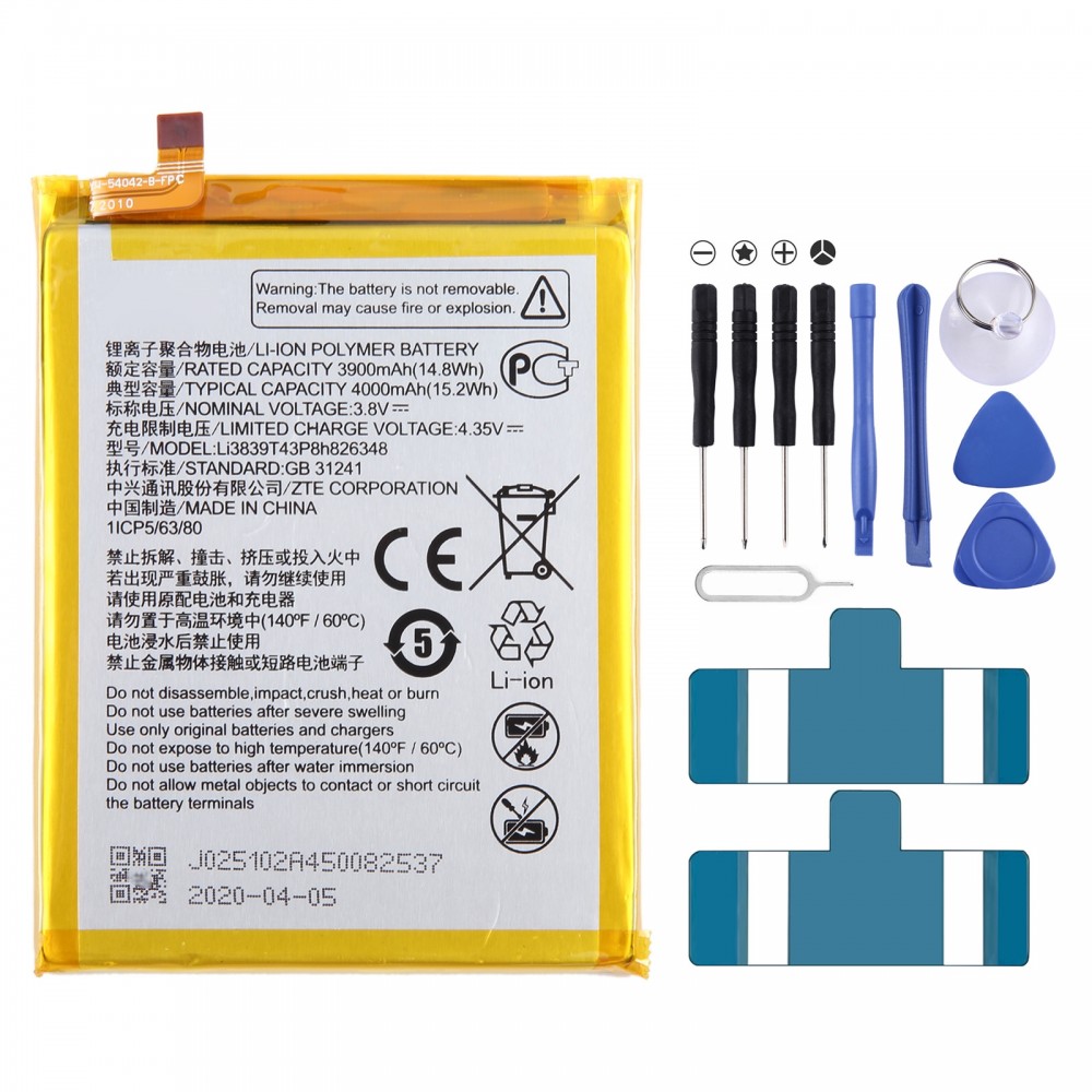 Für ZTE Blade A7S A7 2020 Batterieersatz Li3839T43P8h826348 4000 mAh