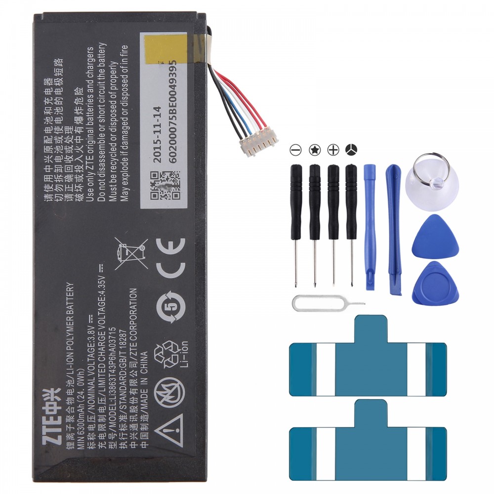 Do wymiany baterii ZTE S Pro 2 II Li3863T43P6hA03715 6300mAh