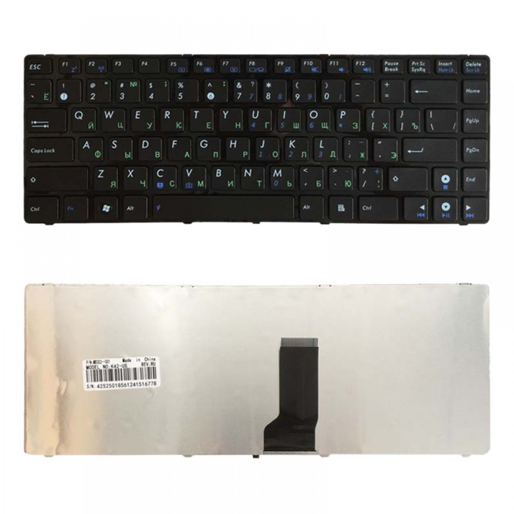 Tastiera RU per Asus K42J X43 X43B A43S A42 K42 A42J X42J K43S UL30 N42 N43 B43 U41 K43S U35J UL80 (Nero)
