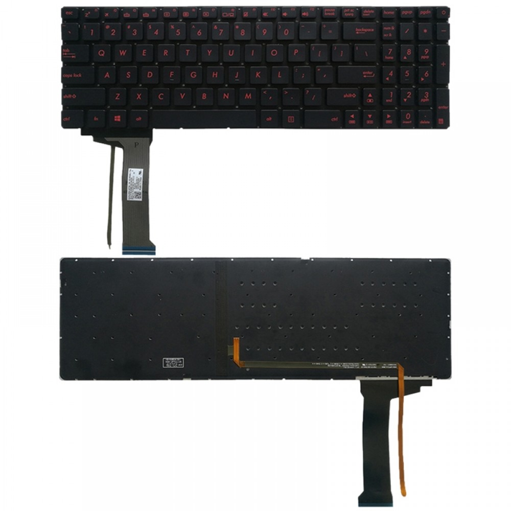 Tastiera americana con retroilluminazione per Asus GL551 GL551J GL551JK GL551JM GL551JW GL551JX G552 G552V G552VW G552VX FZ50JX GL752VW GL742VW (Nero)