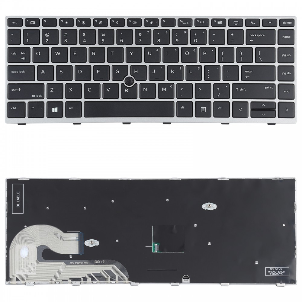 Dla HP Elitebook 840 G5 846 G5 745 G5 wersja amerykańska klawiatura z drążkiem wskazującym (srebrna)