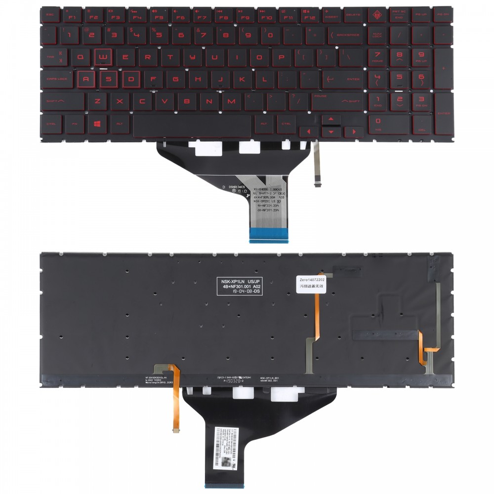 HP OMEN 15-DC 15-DH 15T-DC 17-CB amerikai verziójú billentyűzethez piros háttérvilágítással