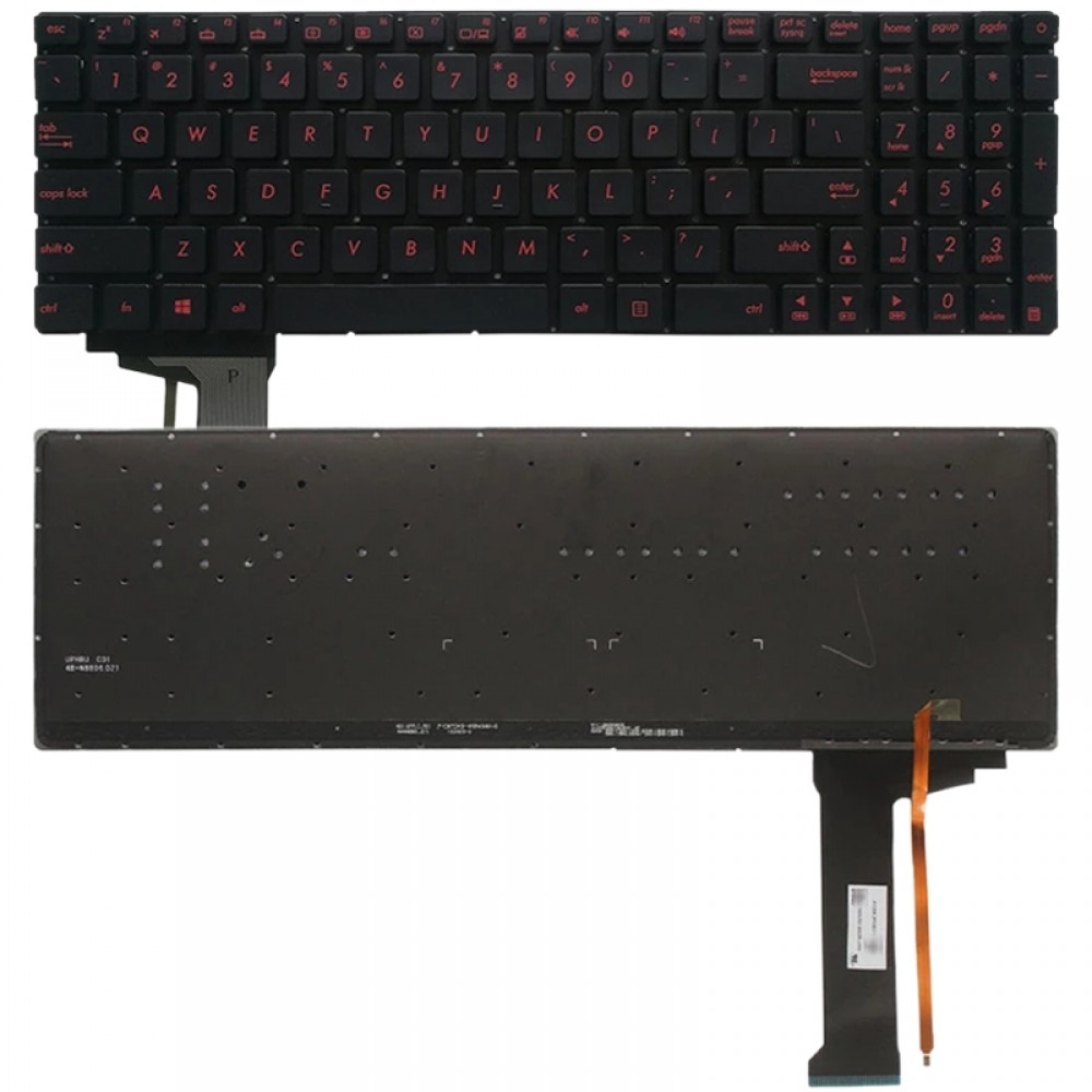 Tastiera versione USA con retroilluminazione per Asus GL552 GL552J GL552JX GL552V GL552VL GL552VW N552VW N552VX G771JM G771JW (Nero)