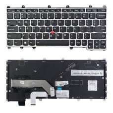 Lenovo Thinkpad Yoga 260 / Yoga 370 / X380用バックライト付きUSバージョンキーボード(シルバー)