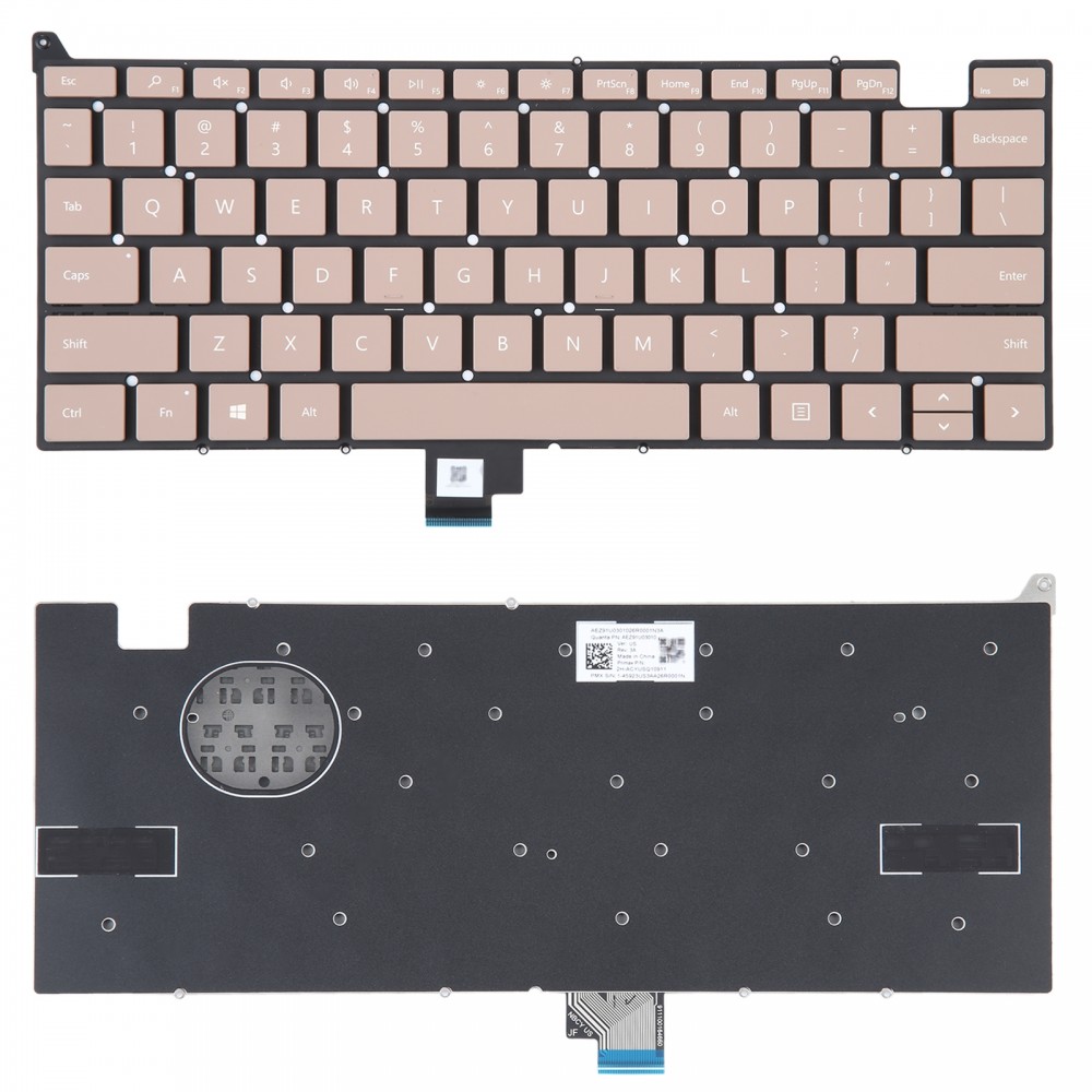 Klawiatura w wersji amerykańskiej bez przycisku zasilania do laptopa Microsoft Surface Go 1934 (złota)