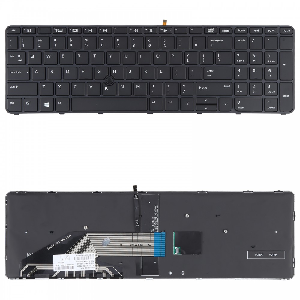 适用于 HP Probook 650 G2 G3 655 G3 450 G3 841137-001 美版键盘带背光和指向功能
