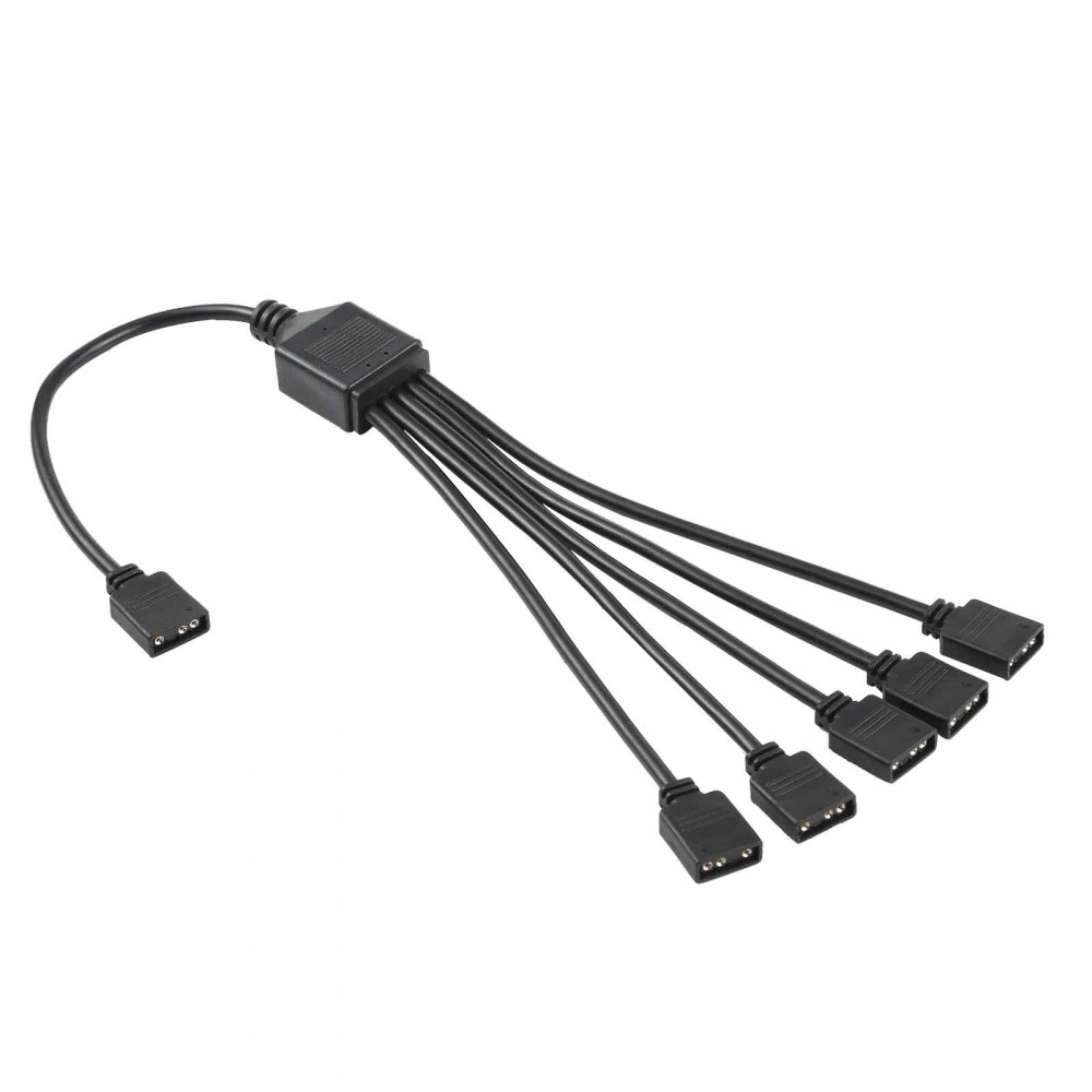 Câble d'extension de refroidissement PC AURA RGB, 3 broches 5V 1 à 5, pour carte mère Asus (noir)