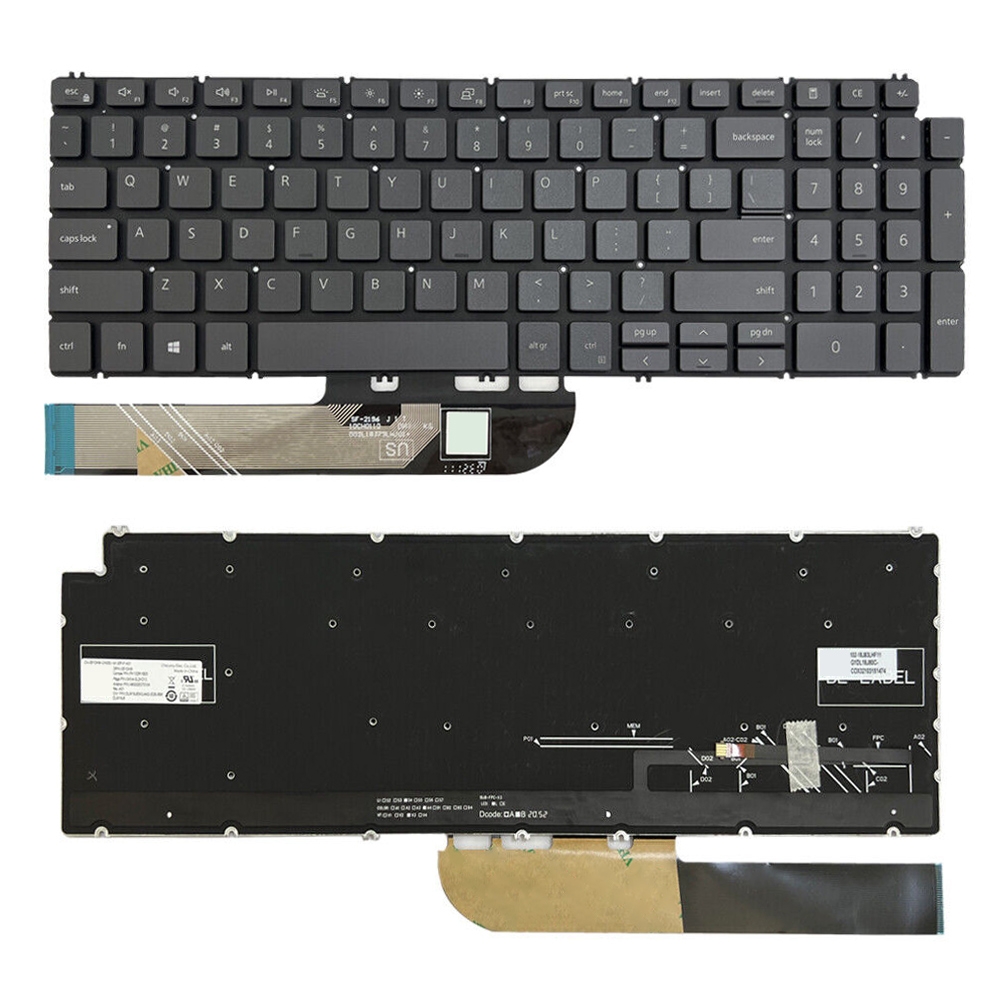 Клавіатура для ноутбука Dell Inspiron 15 7590/7791/5584 із підсвічуванням для США (чорна)