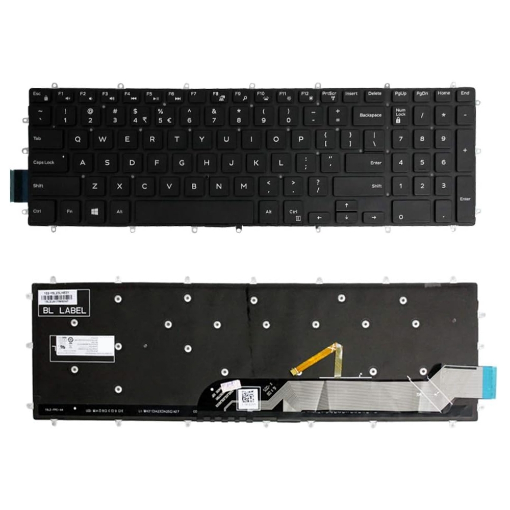 Teclado retroiluminado para computadora portátil para Dell G3 3579 3779 / G5 5587 / G7 7588 (palabra blanca)