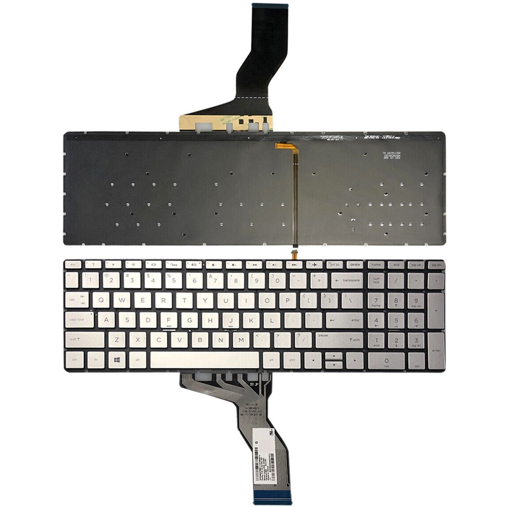 עבור HP 15-BS / 15-CC גרסת ארה"ב מקלדת תאורה אחורית למחשב נייד (כסף)