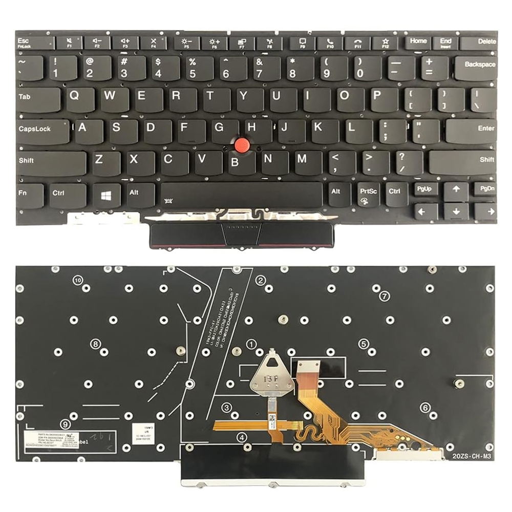Клавіатура для ноутбука Lenovo ThinkPad X1 Nano у версії з підсвічуванням для США