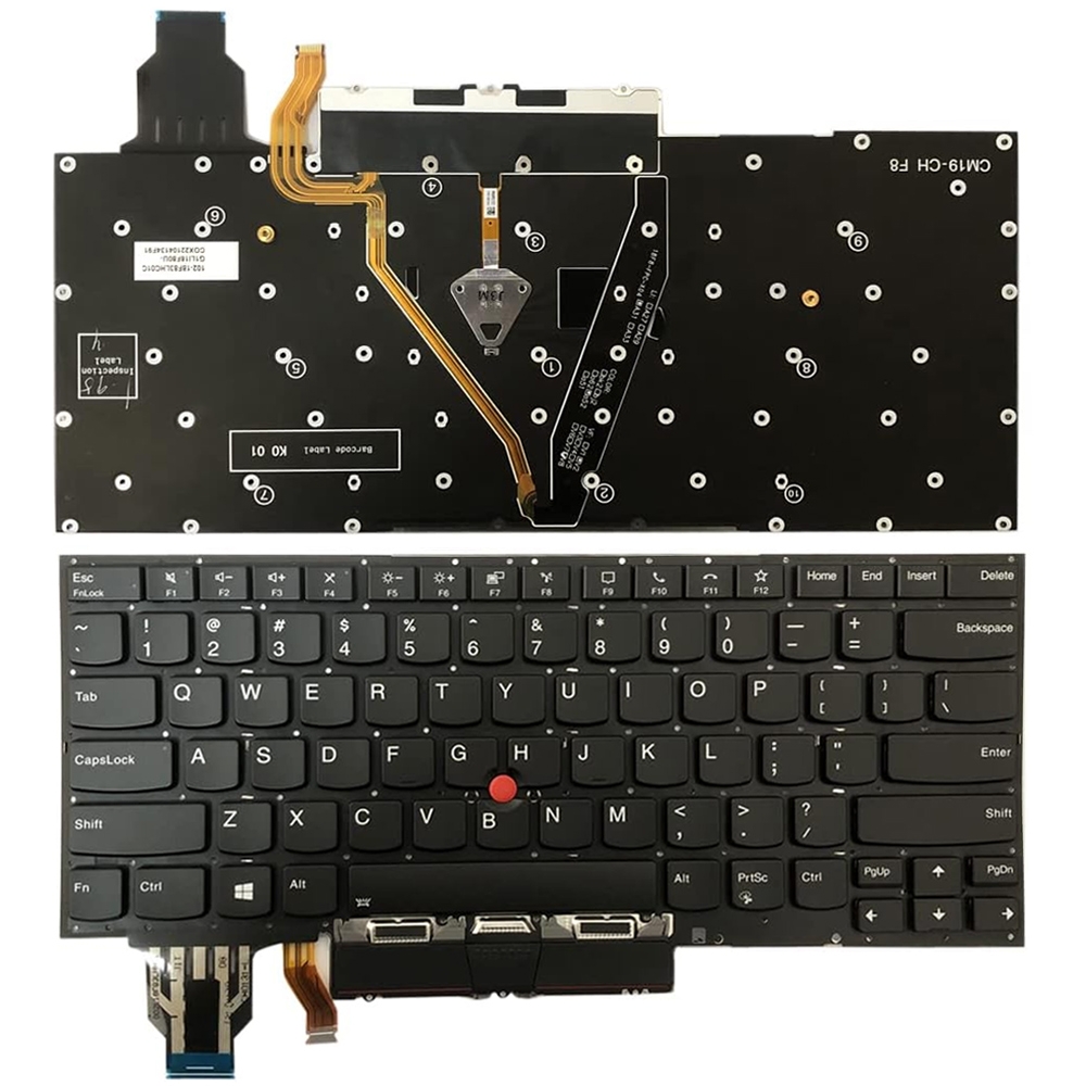 För Lenovo ThinkPad 2019 2020 X1 Carbon US Version Bakgrundsbelysning Laptop Tangentbord