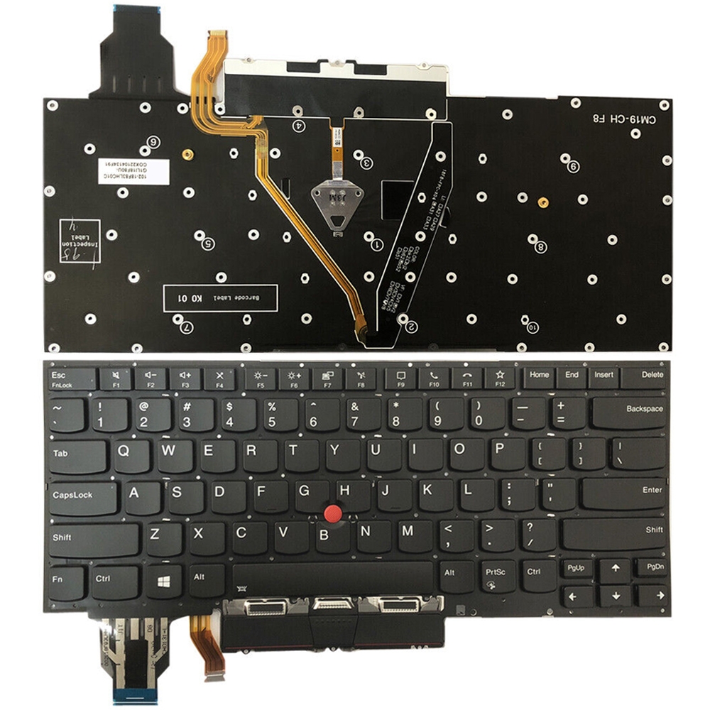 Lenovo ThinkPad X1 Yoga 4th Gen 20QF US バージョン用 バックライトノートパソコンキーボード タッチパッドボタン付き (ダークグレー)