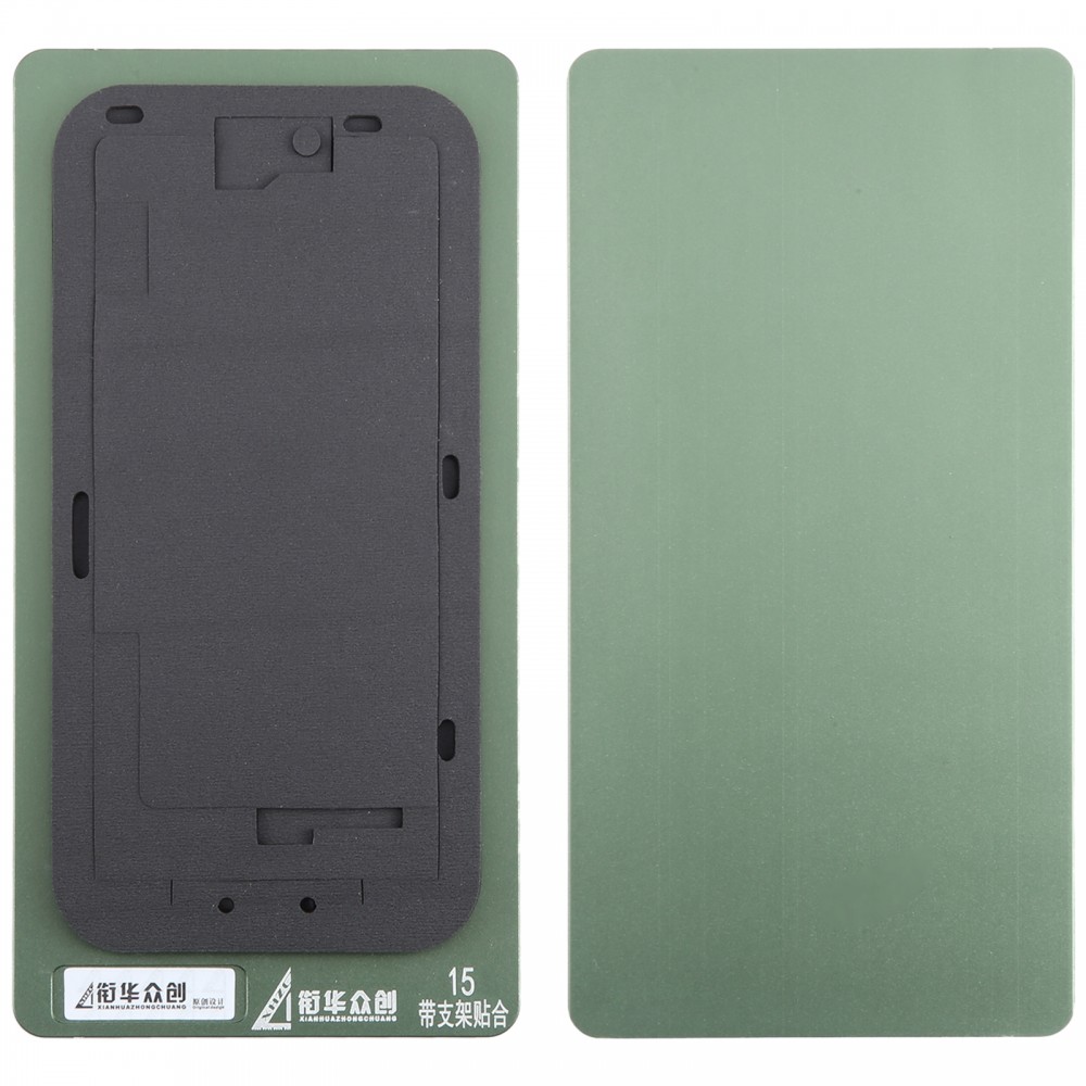 iPhone 15 LCD-képernyőhöz, keretelőlap-pozícionáló szőnyeggel, rögzített forma