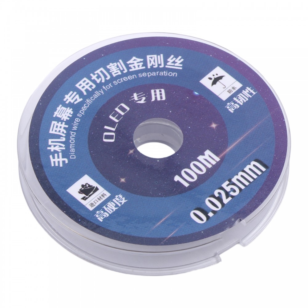 Filo diamantato per separazione schermo LCD OLED da 0,025 mm x 100 m