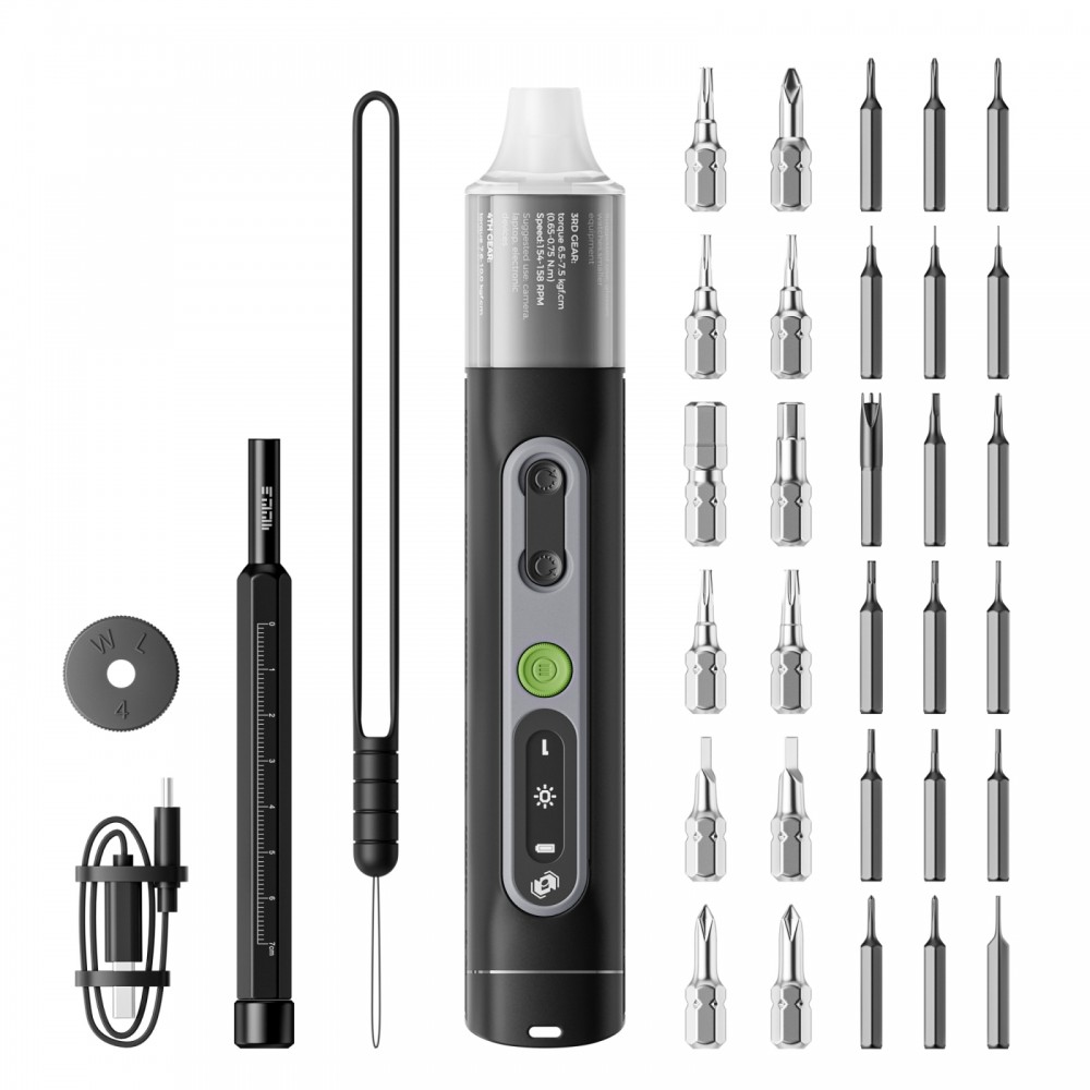 JAKEMY JM-8196 35 az 1-ben Dual Dynamics Precíziós elektromos csavarhúzó készlet adaptív nyomatékkal / hármas világítási móddal