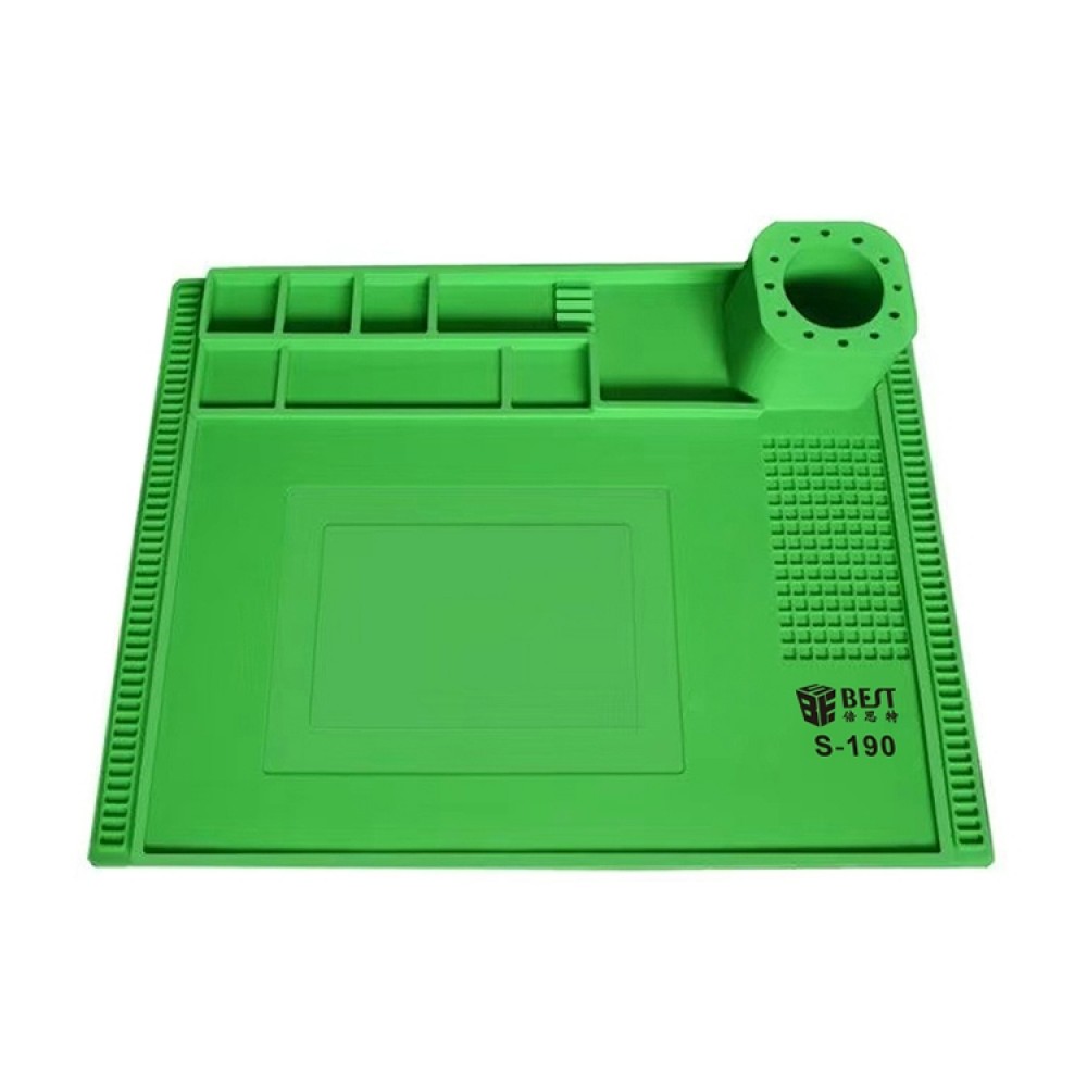 BEST S-190 Cuscinetto per banco da lavoro in silicone resistente alle alte temperature (verde)