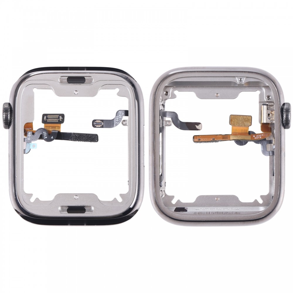 עבור Apple Watch Series 7 45 מ"מ פלדת אל חלד מסגרת אמצעית לוחית מסגרת עם רמקול/כוח/כבל גמיש גל מסתובב