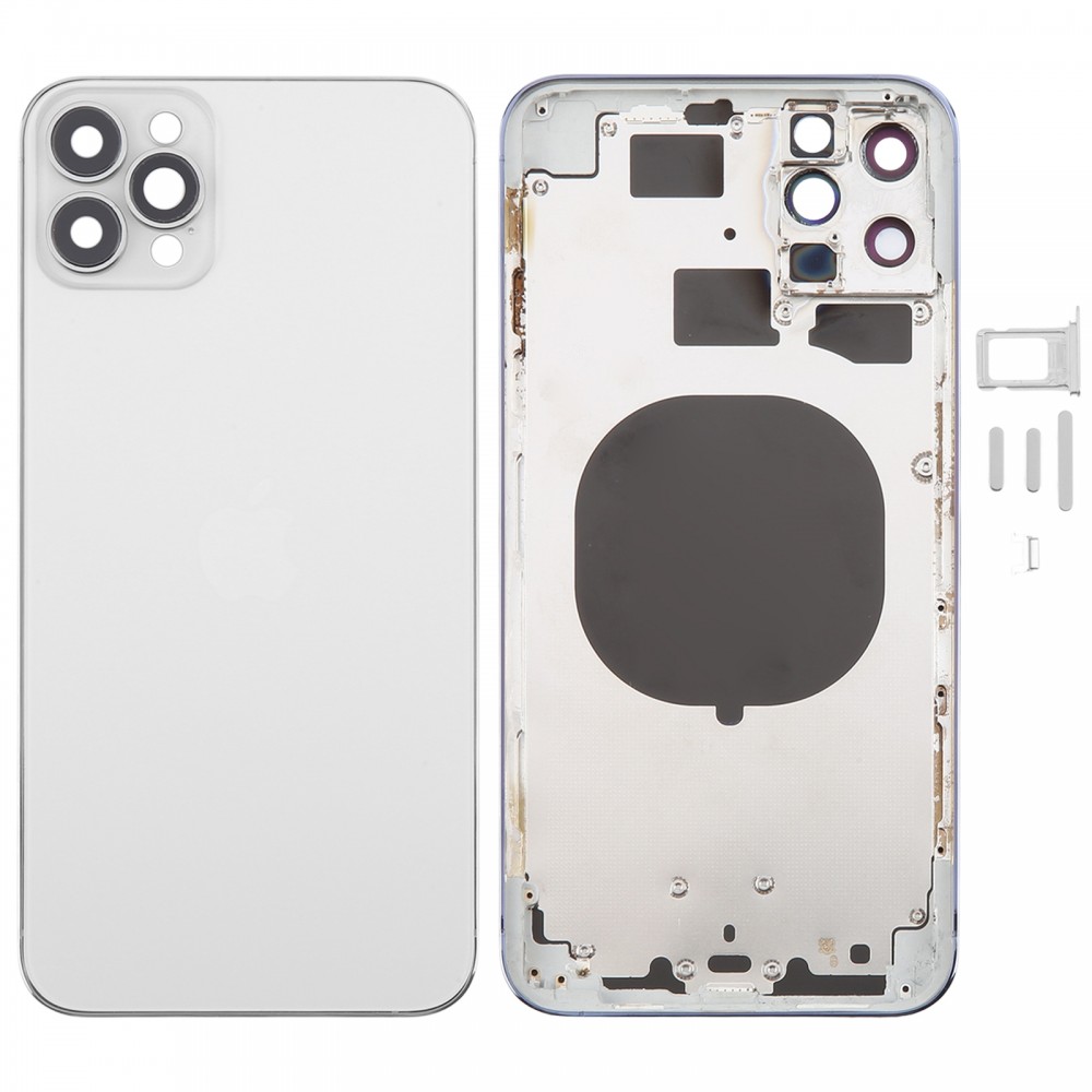 iPhone 11 Pro Max用iP13 Pro Maxの外観を模倣したバックカバー(ホワイト)