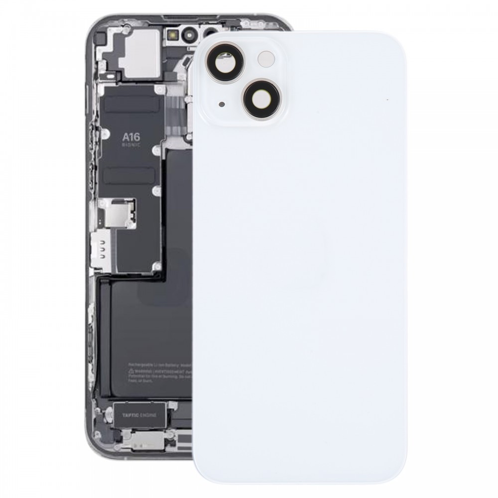 Üveg akkumulátor hátlap tartóval iPhone 14 Plus (fehér) készülékhez