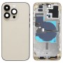 iPhone 14 Pro Max用バッテリーバックカバー、電源+ボリュームフレックスケーブル+ワイヤレス充電モジュール付き、バージョン:CE EUバージョン(ゴールド)