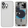Für iPhone 14 Pro Max Akku-Rückabdeckung mit Stromversorgung + Lautstärke-Flexkabel + kabellosem Lademodul, Version: US-Version (Silber)
